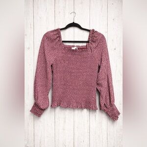 Madewell Smocked Pink Top